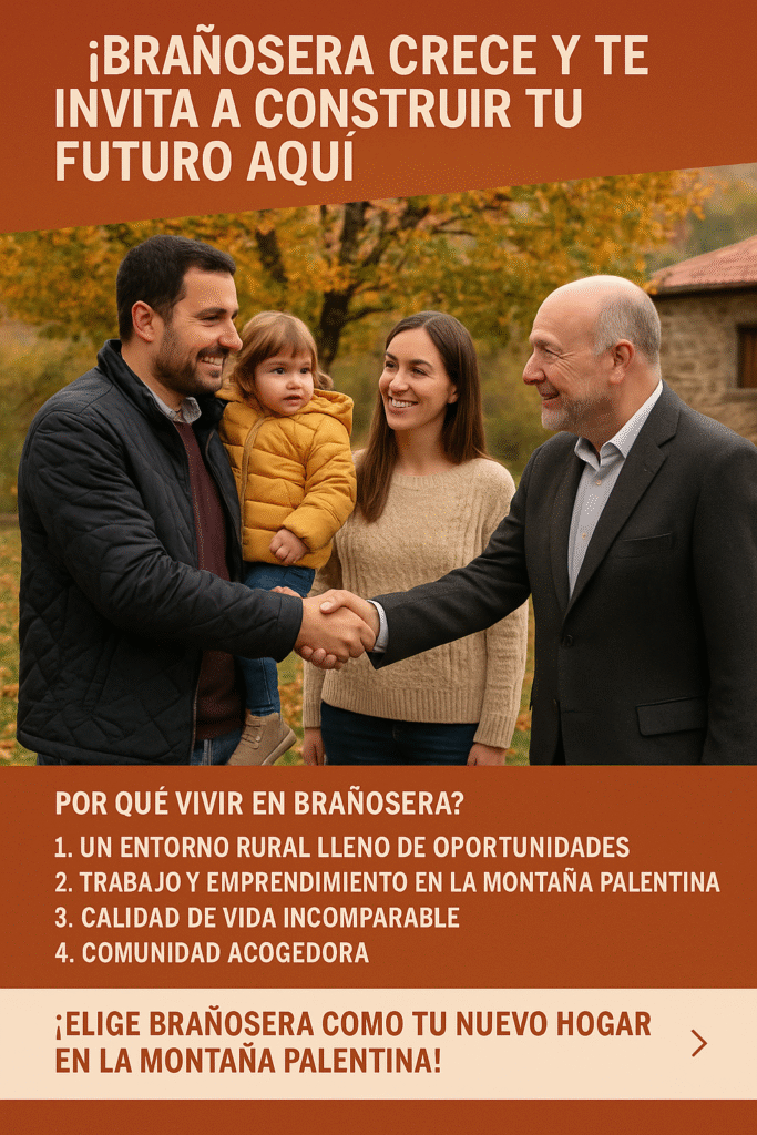 Descubre Brañosera: un pueblo con historia, naturaleza y oportunidades reales
En el corazón de la Montaña Palentina, Brañosera —el primer ayuntamiento de España— está viviendo una nueva etapa de crecimiento. Con más de 80 nuevos vecinos en solo dos años, nuestro municipio se posiciona como un destino ideal para quienes buscan calidad de vida, empleo rural y una comunidad acogedora. ¡Ven a construir tu futuro con nosotros!